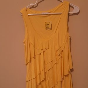 NWT Calvin Klein Yellow Ruffle Tier Sleeveless Dress Size 10